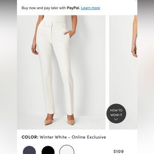 New with tags Ann Taylor cream straight leg pants